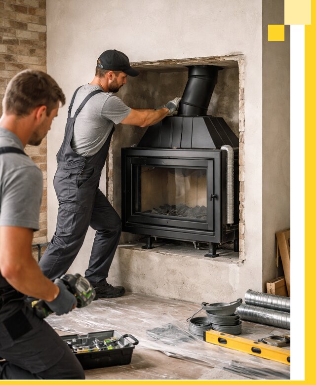 Установка каминных топок в Краснокаменске: монтаж, подключение