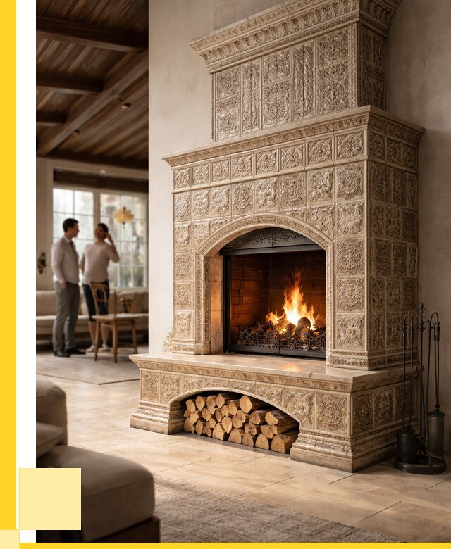 Купить изразцовый камин в Краснокаменске от 255525 р. | ЭриданКсн