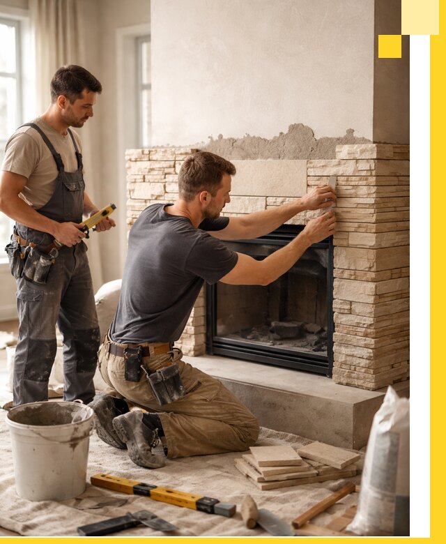 Установка и монтаж каминов для загородного дома в Краснокаменске