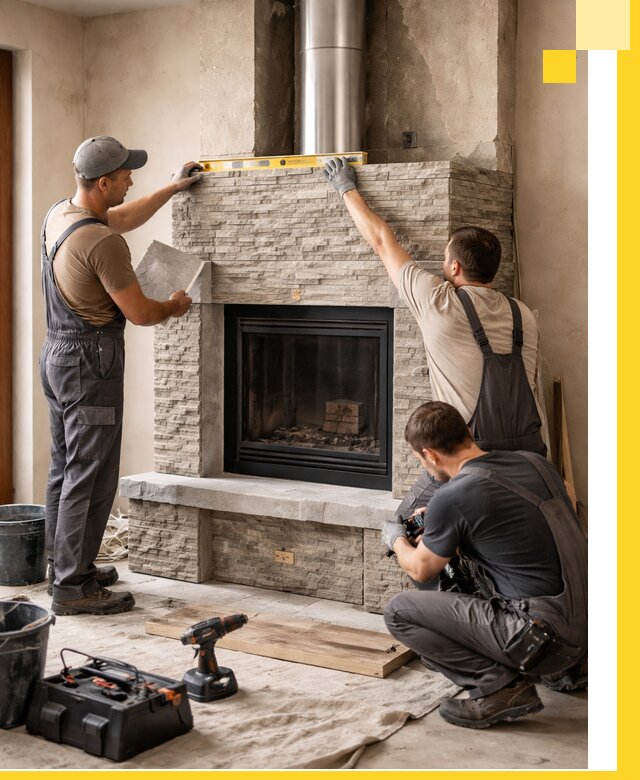 Профессиональный монтаж каминов под ключ в Краснокаменске для дома