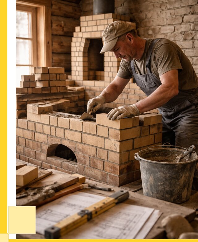 Кладка печей из кирпича в Краснокаменске цены от 30663 р. - ЭриданКсн