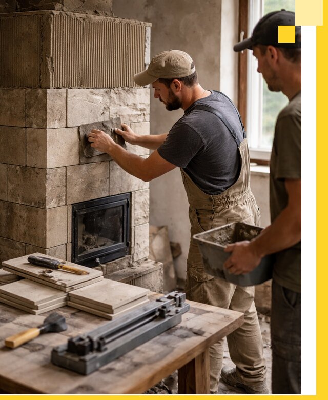 Профессиональная облицовка печей в Краснокаменске: керамика и камень