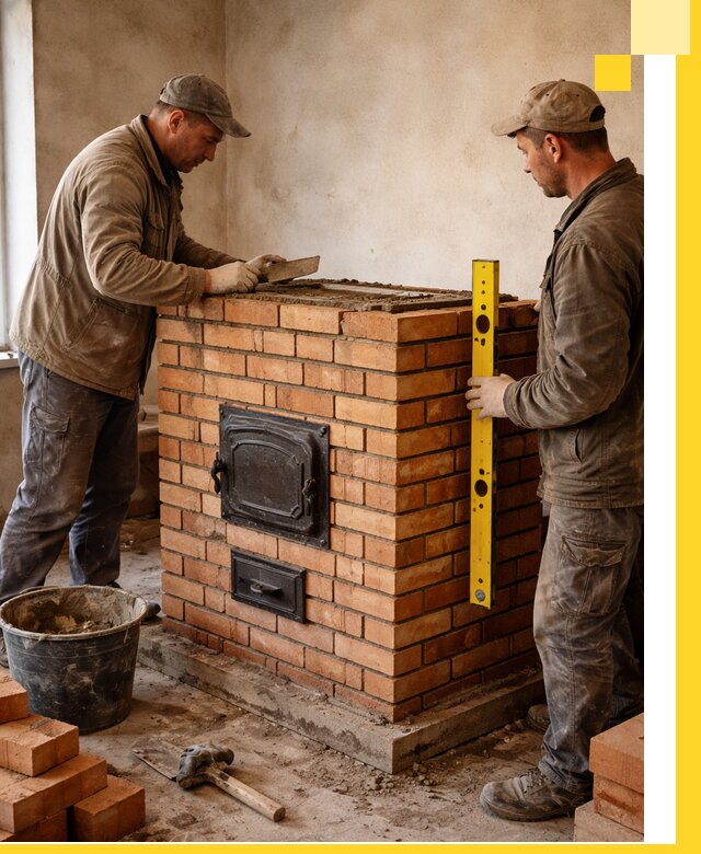 Отопительные печи под ключ в Краснокаменске, установка и сборка