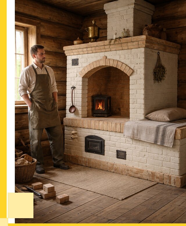 Русские печи с лежанкой под ключ в Краснокаменске от 153315 р. ЭриданКсн