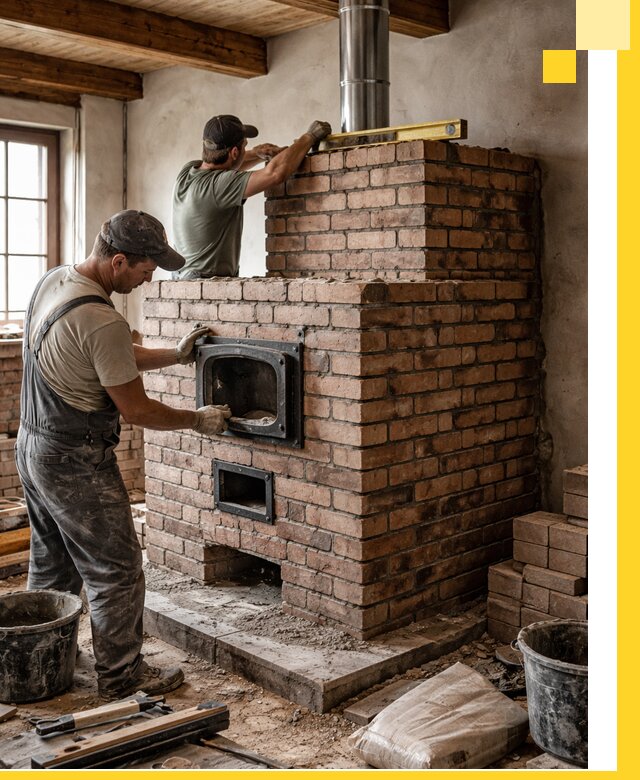 Печи для загородного дома под ключ в Краснокаменске — монтаж и сервис