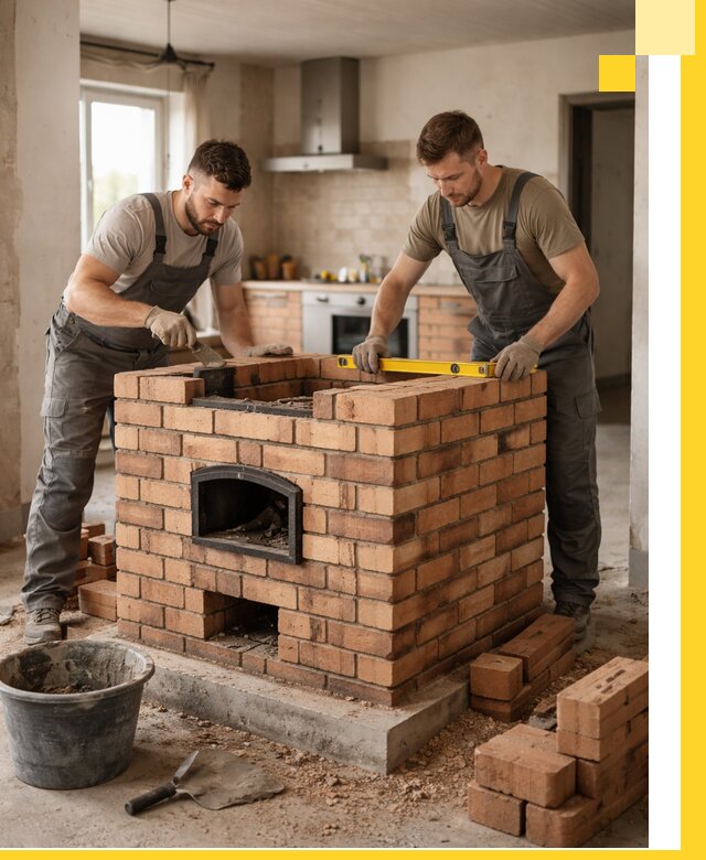 Установка и монтаж печей в частном доме в Краснокаменске под ключ