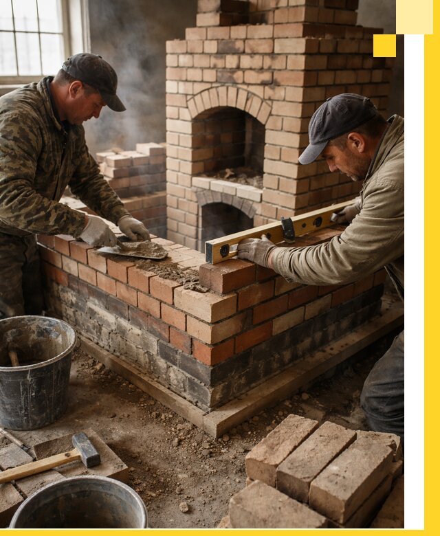 Изготовление и монтаж печей и каминов из кирпича в Краснокаменске