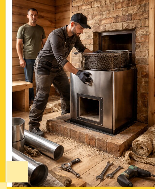 Монтаж банных печей под ключ в Краснокаменске от 18398 р., ЭриданКсн