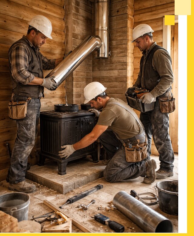 Профессиональный монтаж банных печей и дымоходов в Краснокаменске