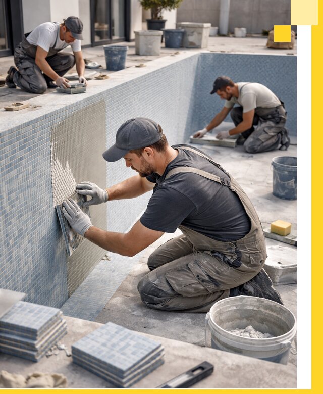 Облицовка бассейнов в Краснокаменске плитка мозаика гидроизоляция