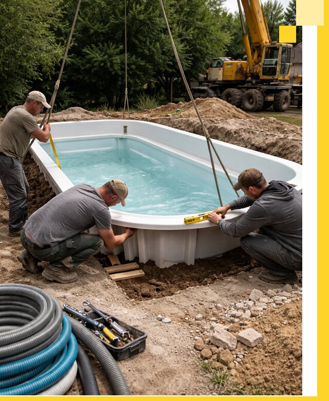 Установка и монтаж композитных бассейнов под ключ в Краснокаменске