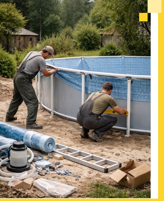 Установка и монтаж каркасных бассейнов в Краснокаменске под ключ