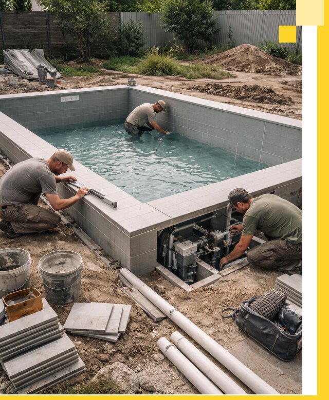 Строительство и монтаж бассейнов для дачи под ключ в Краснокаменске