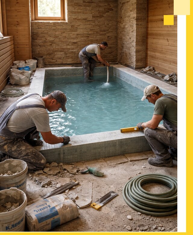 Проектирование и строительство бассейнов для бани в Краснокаменске