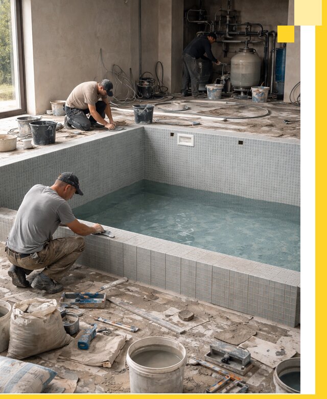 Строительство и монтаж бассейнов в помещении в Краснокаменске