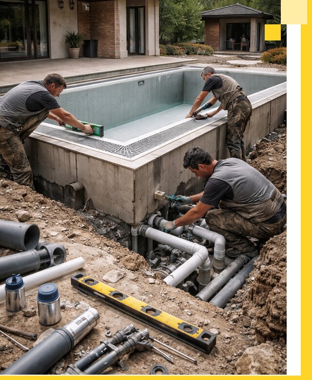 Строительство переливных бассейнов в Краснокаменске под ключ