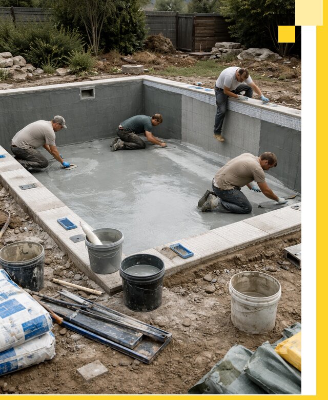 Изготовление и монтаж чаши бассейна под ключ в Краснокаменске