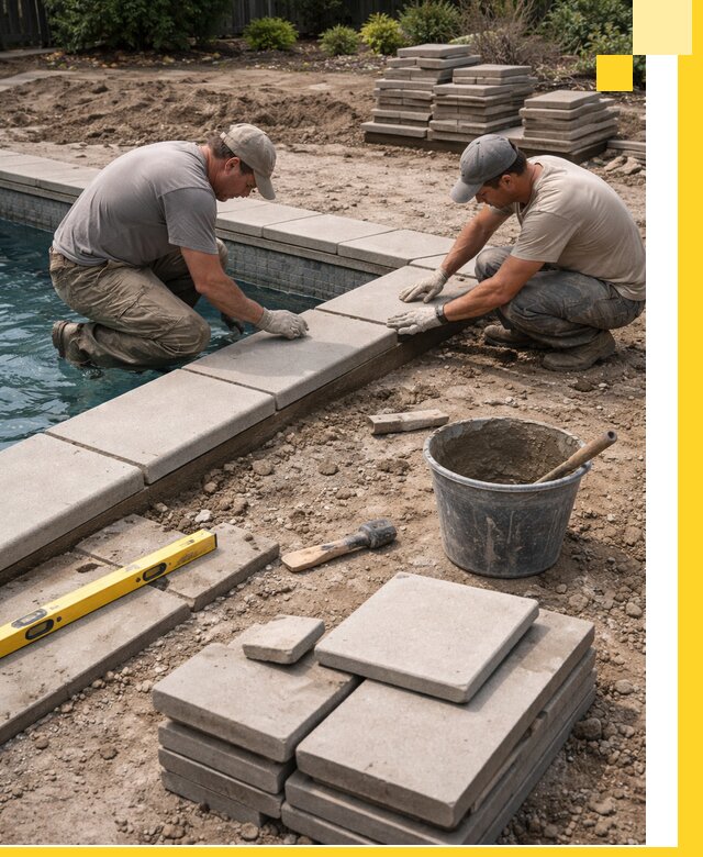 Установка и изготовление копингового камня для бассейнов в Краснокаменске
