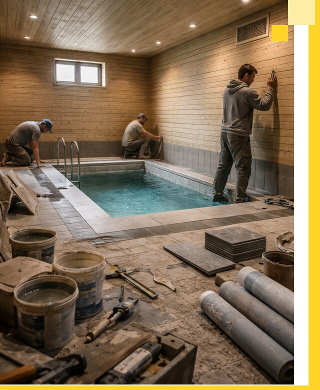 Строительство бани с бассейном и сауной под ключ в Краснокаменске