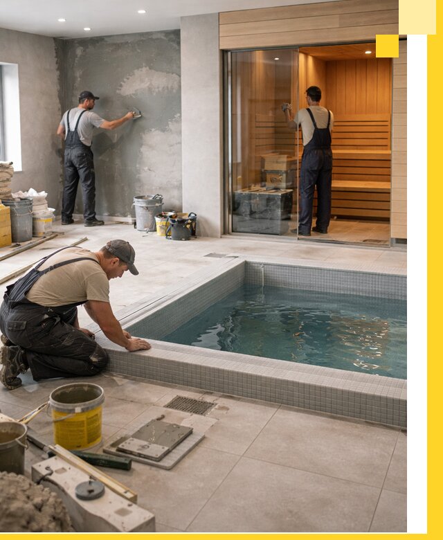 Проектирование и строительство сауны с бассейном в Краснокаменске