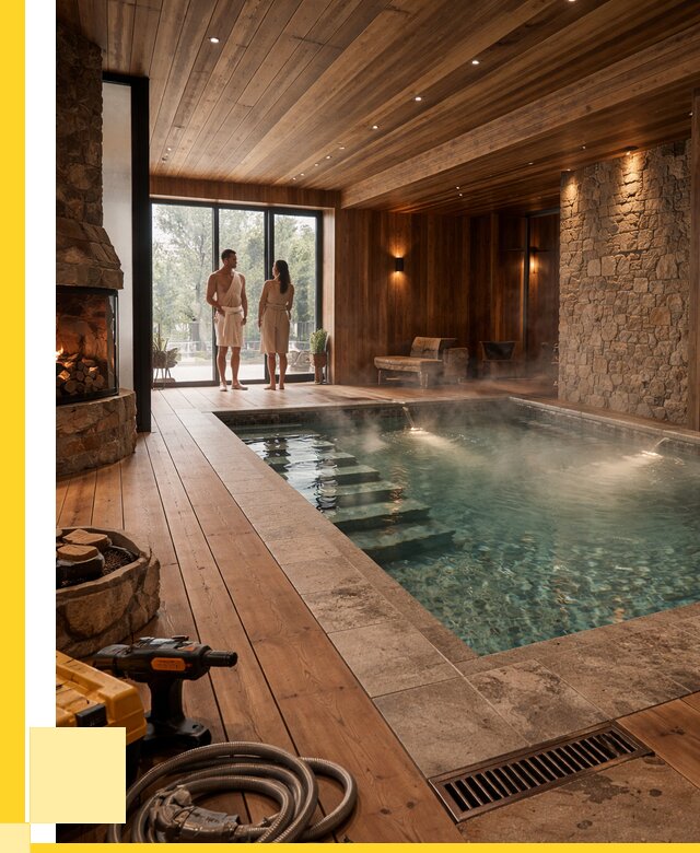 Проекты бань с бассейном под ключ в Краснокаменске от 76658 р., ЭриданКсн