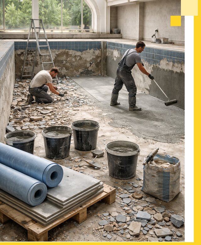 Реконструкция бассейнов в Краснокаменске: ремонт, гидроизоляция