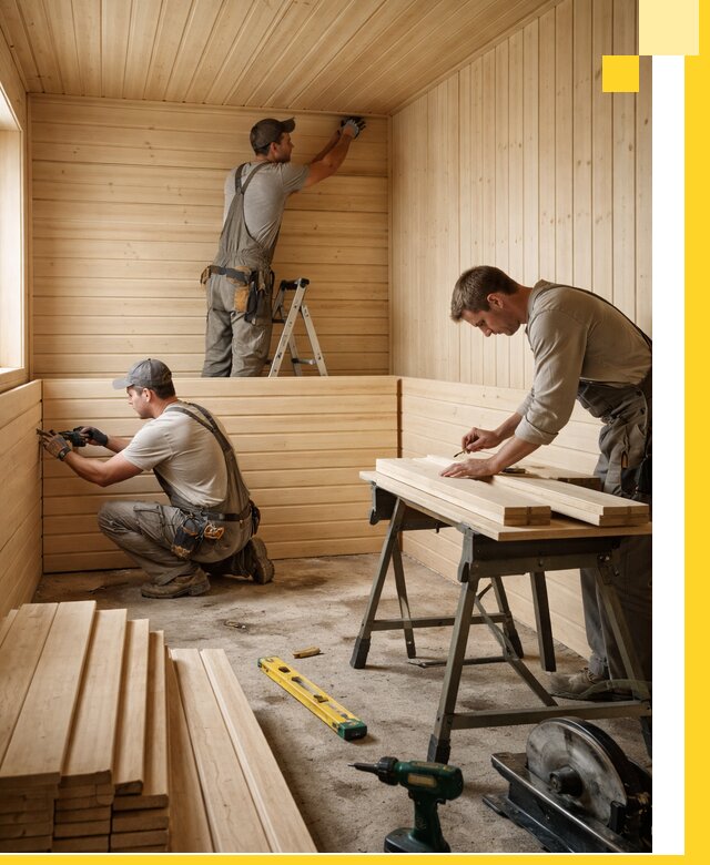 Обшивка саун в Краснокаменске из натуральной древесины под ключ