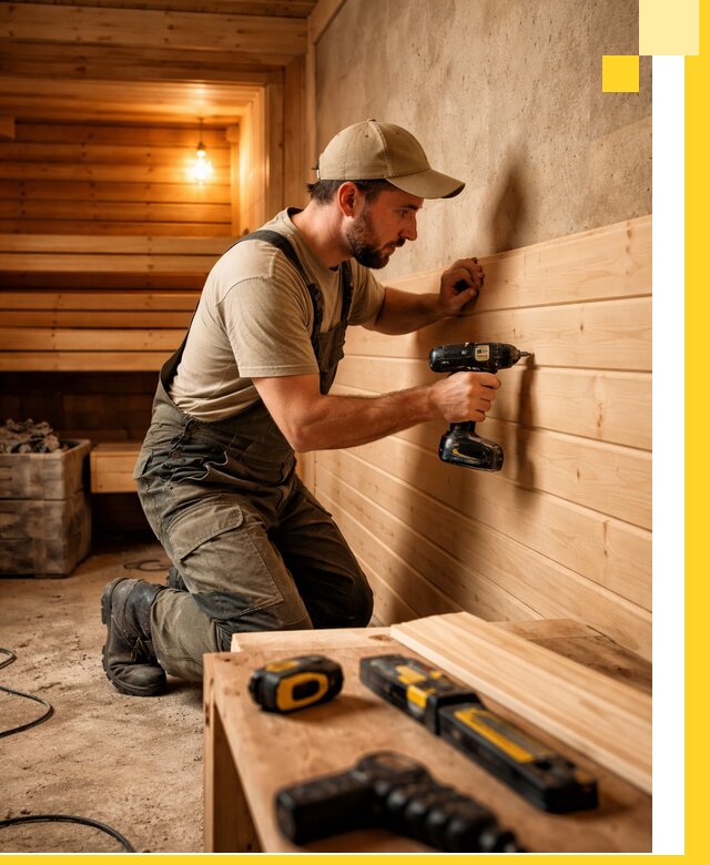 Профессиональная внутренняя отделка бани в Краснокаменске под ключ