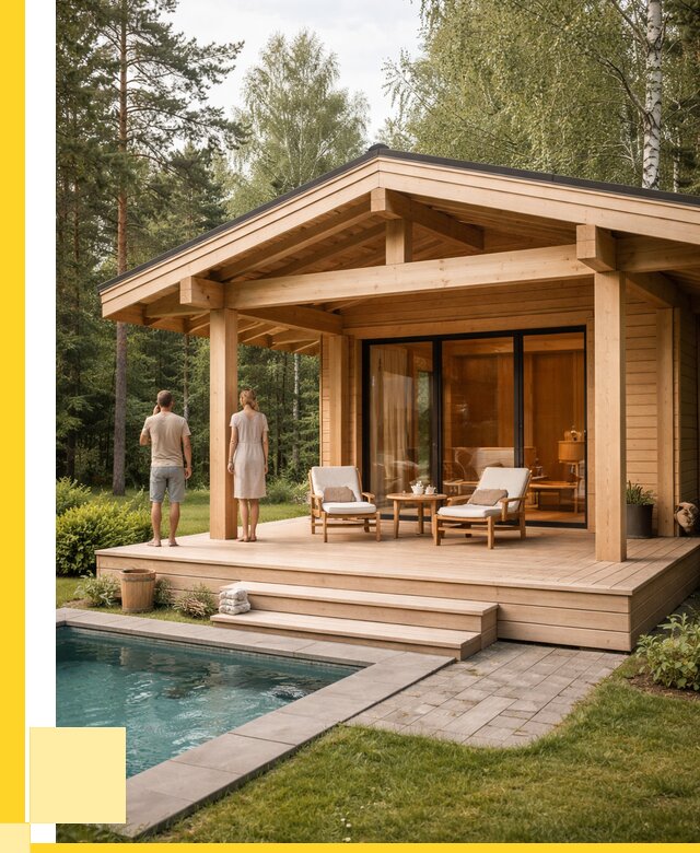 Бани с террасой под ключ в Краснокаменске от 613260 р. | ЭриданКсн