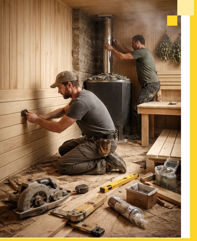 Полное строительство и оснащение парных под ключ в Краснокаменске