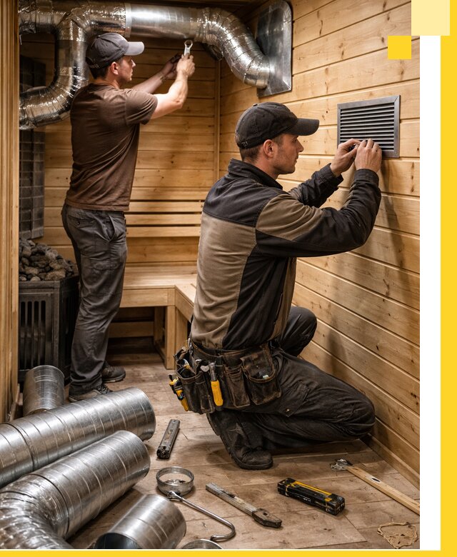 Проектирование и монтаж вентиляции бани в Краснокаменске под ключ