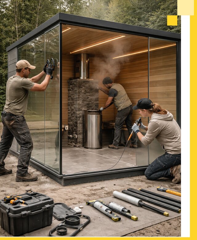 Проектирование и строительство стеклянных бань в Краснокаменске