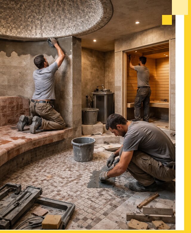 Проект и строительство хамама бани и сауны под ключ в Краснокаменске