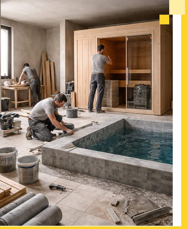 SPA зоны под ключ с бассейном сауной и печью в Краснокаменске